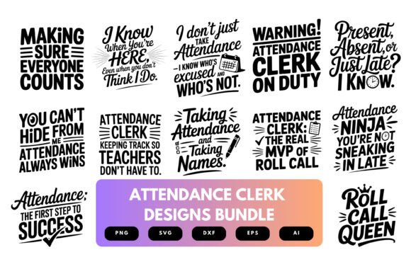 Attendance Clerk SVG Bundle
