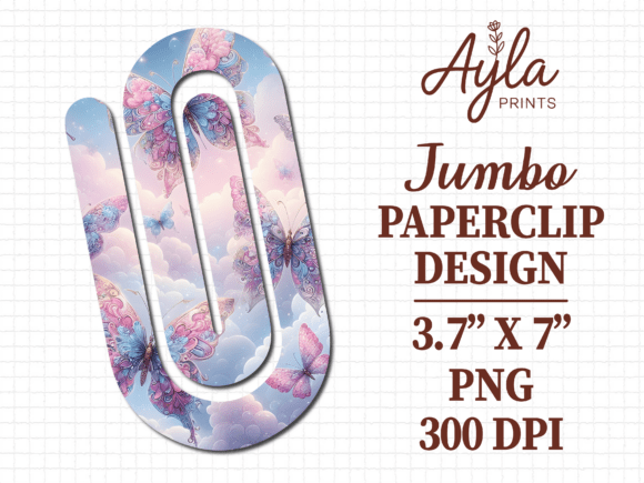 Butterfly Cloud Sky Jumbo Paperclip PNG: A Modern Design for Creative and Practical Use