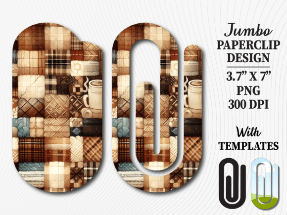 Coffee Brown Patchwork Jumbo Paperclip: A Versatile Design for Creative Projects