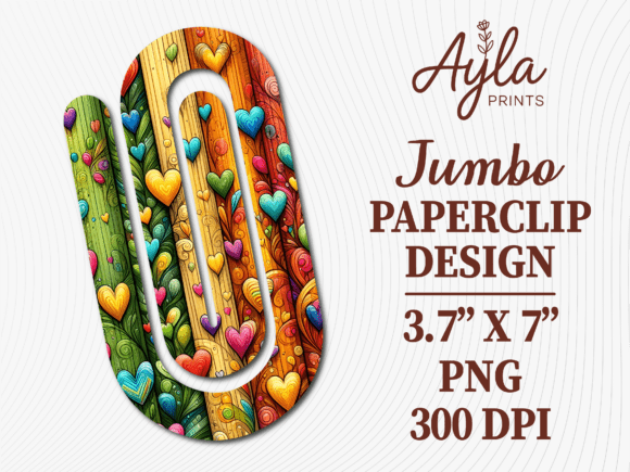 Colorful Boho Heart Jumbo Paperclip: A Versatile Design for Creative Projects