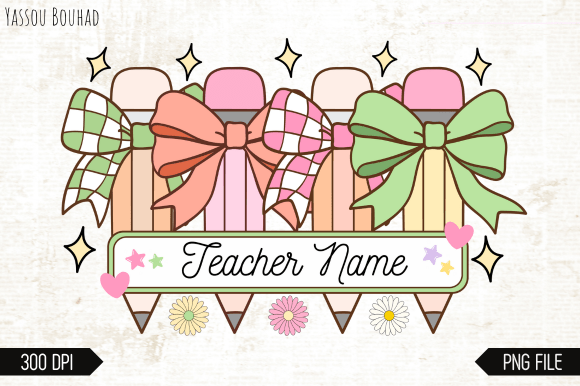 Custom Teacher Name PNG Sublimation
