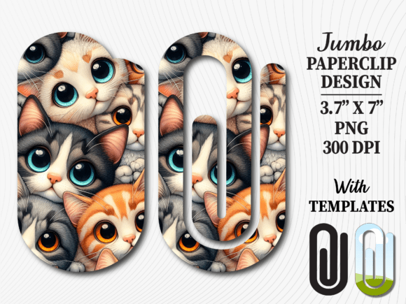 Cute Kawaii Kitten Cat Jumbo Paperclip: A Playful Addition to Your Creative Projects