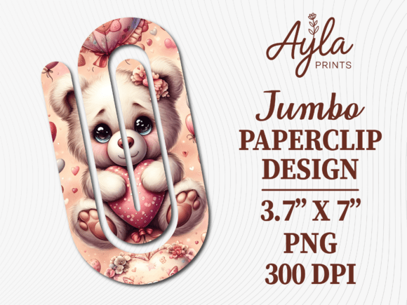 Cute Teddy Bear Love Jumbo Paperclip