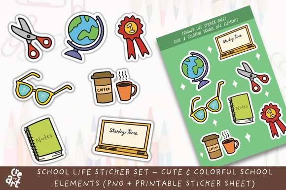 Enhance Your Planning and Creativity with the School Life Sticker Set