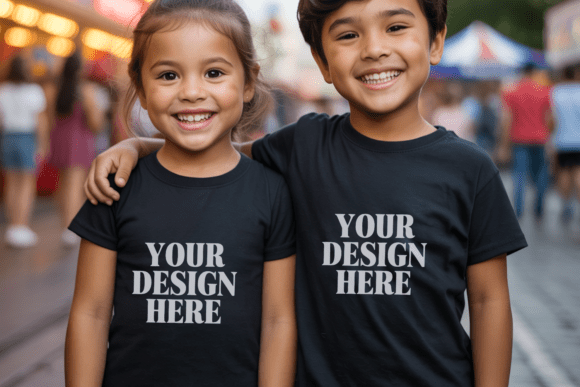 Kids Gildan 5000B Siblings Mockup 9: Integrating Professional Visuals into Your Design Workflow