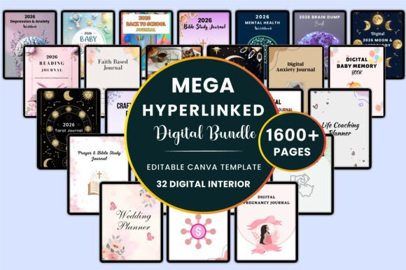 Mega Hyperlinked Digital Bundle KDP: A Comprehensive Tool for Productivity and Planning in the Digital Age
