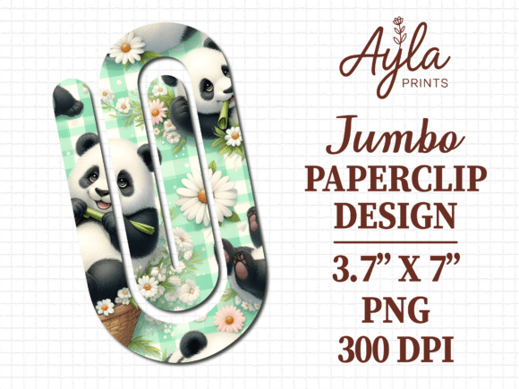 Panda Bears Daisy Jumbo Paperclip Design: A Versatile and Creative Digital Resource