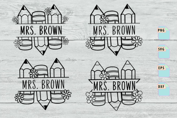 Pencil Name Frame SVG Design Bundle