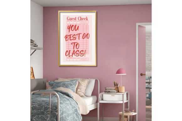 Preppy Wall Art Guest Check Printable Ba: A Motivational Dorm Decor Solution