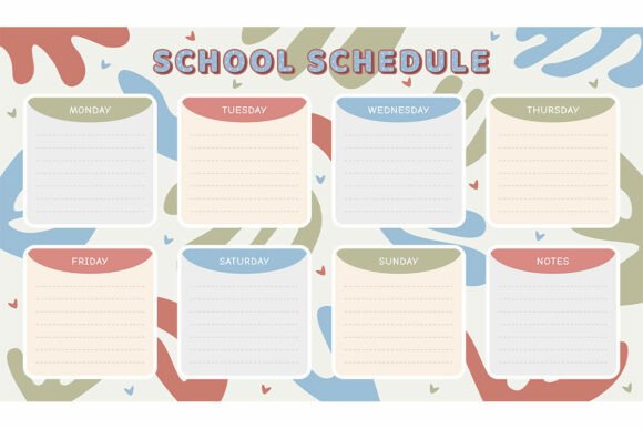 School Schedule Template Boho: A Stylish and Functional Planner for Modern Learners