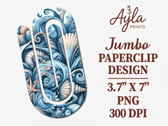 Sea Shell Coastal Blue Jumbo Paperclip: A Versatile Design for Creative Projects