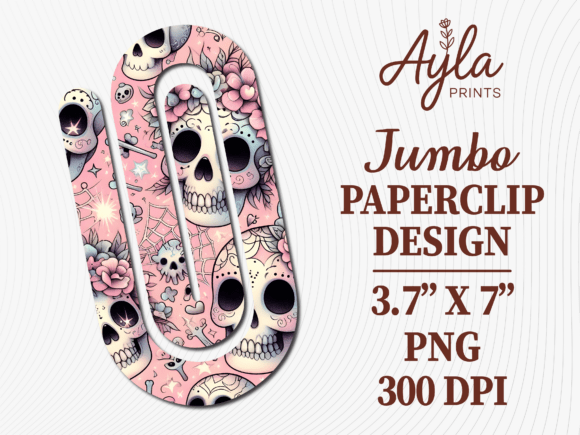 Skull Spooky Halloween Jumbo Paperclip