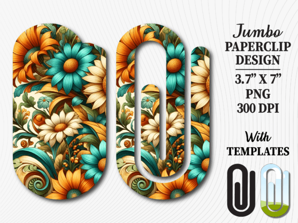 Sunflowers Pattern Jumbo Paperclip PNG: A Vibrant Design for Creative Projects