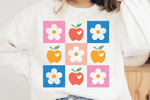 Teache Svg Checkered Boho Flowers