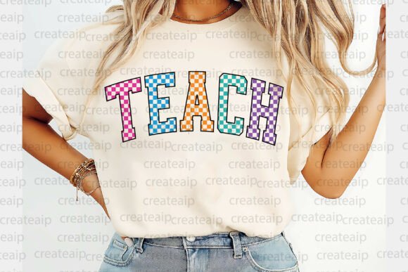 Teacher Checkered Varsity Png and Teach Svg: A Creative Design for Educators and Creators