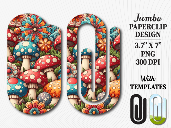 Transform Your Creations with the Mushroom Floral Garden Jumbo Paperclip Design