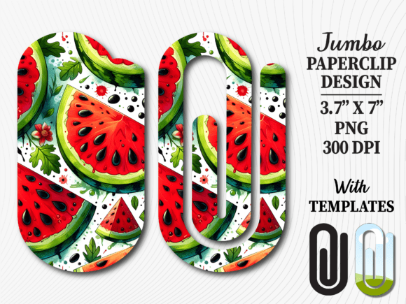 Watermelon Summer Art Jumbo Paperclip Design: A Creative Addition to Your Projects