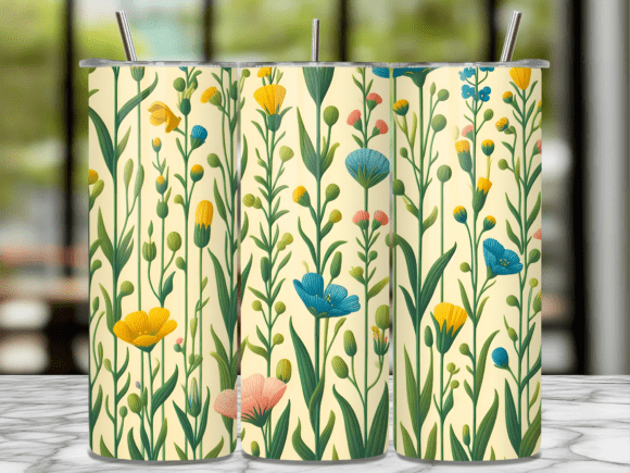 Wildflower Meadow Pattern Tumbler Wrap and Jumbo Paper Clip Sublimation Design: A Creative Guide for Digital Download Users